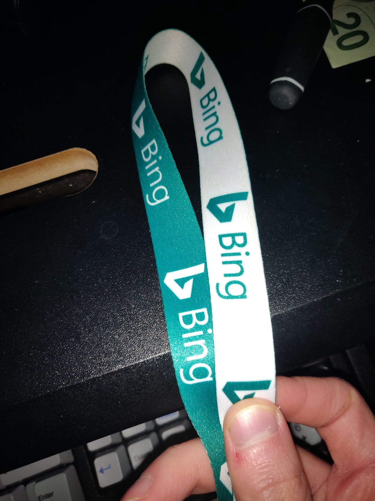 a Bing search engine lanyard